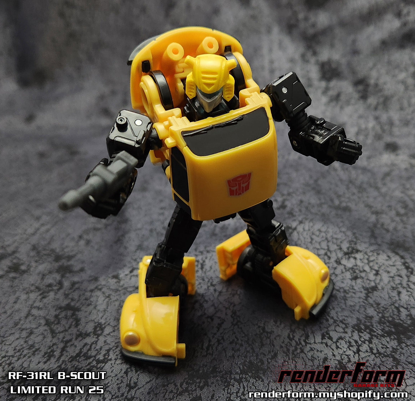 RF-31RL B-Scout - Blue Lightpiped Visor for Retro Bumblebee + Bonus