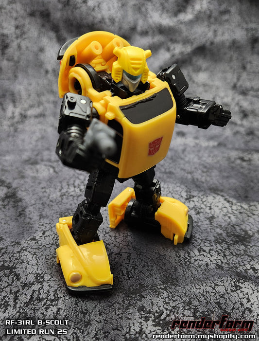 RF-31RL B-Scout - Blue Lightpiped Visor for Retro Bumblebee + Bonus