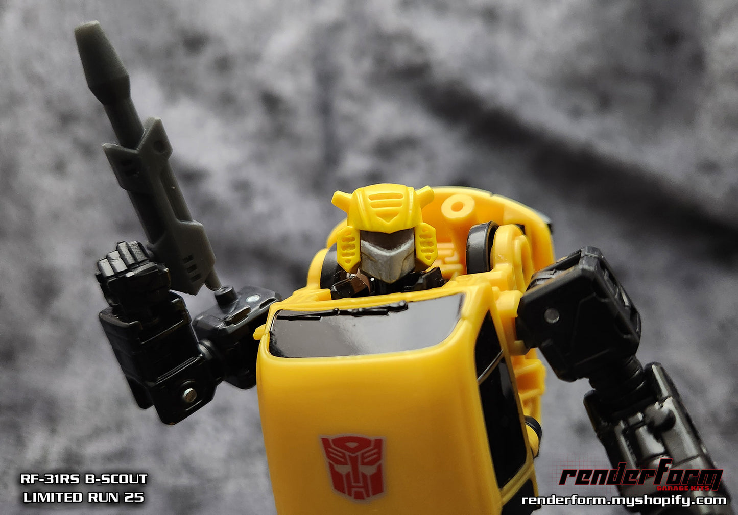 RF-31RS B-Scout - Smoke Lightpiped Visor for Retro Bumblebee + Bonus